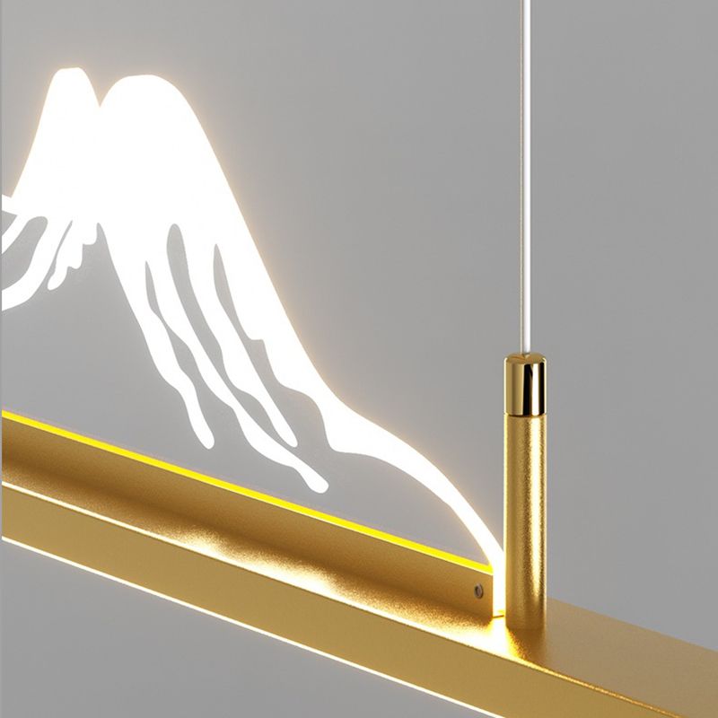 Arisha Designer Mountain Shape LED Pendant Light, Black/Gold - Neutralighting