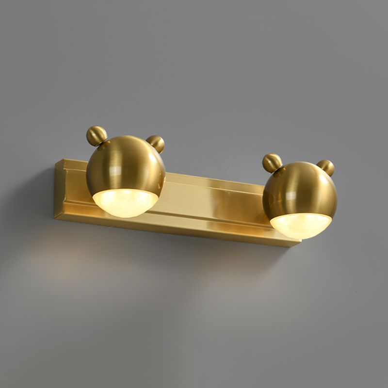 Arisha Modern Animal Globe Metal Vanity Wall Light, Gold, Bedroom - Neutralighting