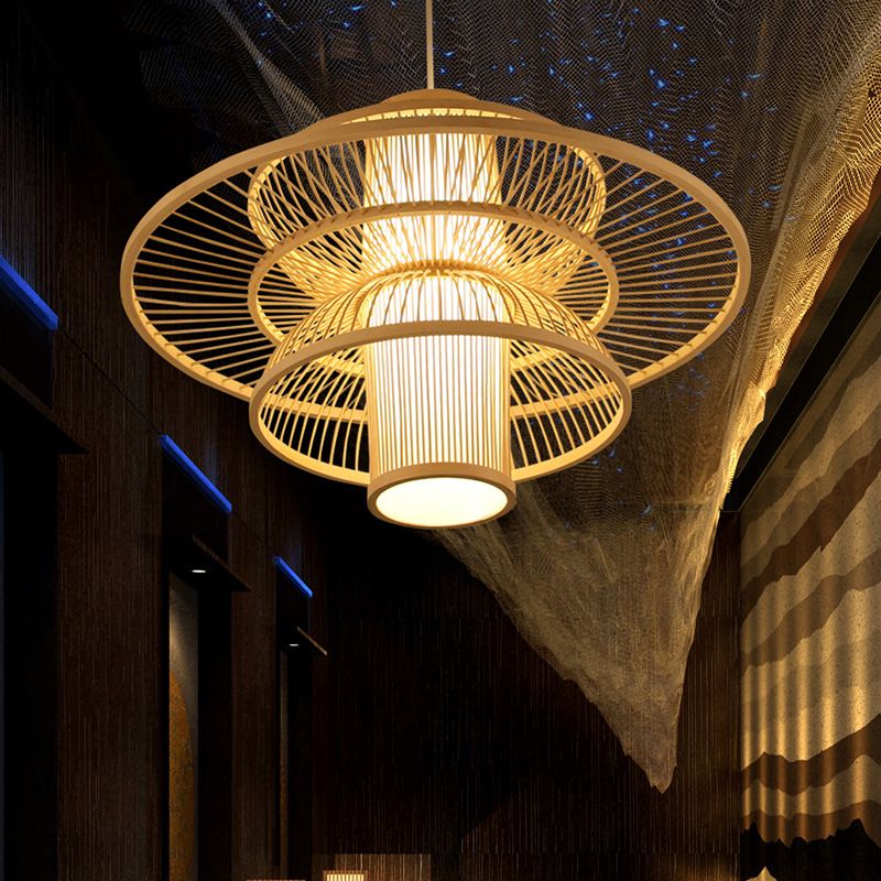 Muto Lotus-Shaped Rattan Pendant Light - Neutralighting