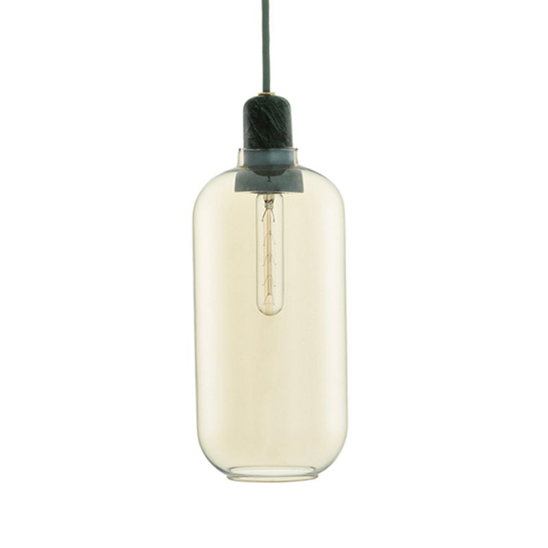 Valentina Designer Cylinder Pendant Light, Marble & Glass - Neutralighting