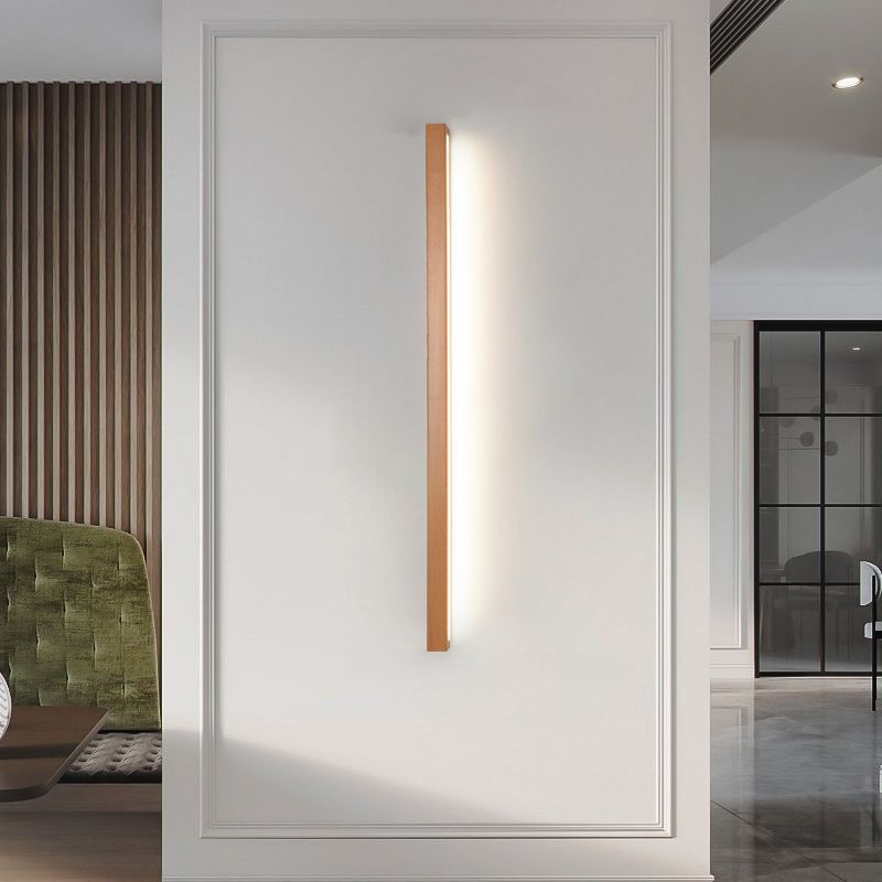 Muto Linear Mirror Wooden Front Vanity Wall Lamp - Neutralighting