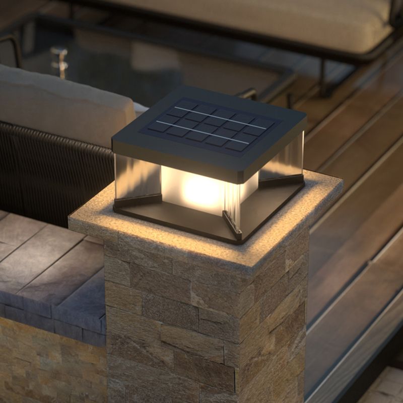 Ray Contemporary LED Rectangular Metal Wall Lamp Post, Black - Neutralighting