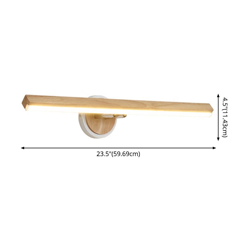 Muto Modern Linear Wooden Mirror Front Vanity Wall Lamp - Neutralighting