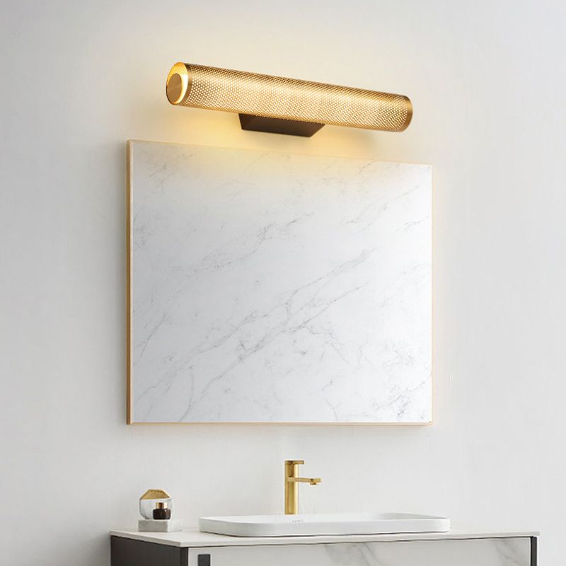 Arisha Modern Geometric Column Metal Vanity Wall Lamp, Brass - Neutralighting