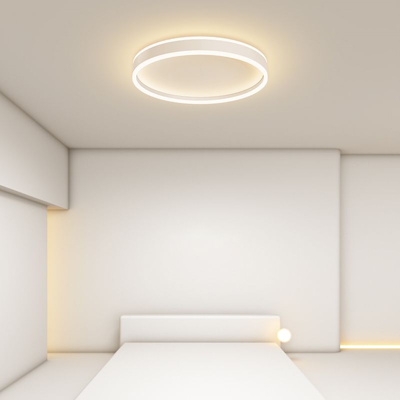 Arisha Modern Round Led Metal Flush Mount Ceiling Light, White/Black - Neutralighting