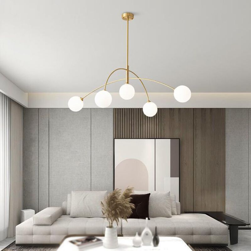 Valentina Pendant Light Globe Modern, Metal/Glass, Black/Gold, Bedroom - Neutralighting