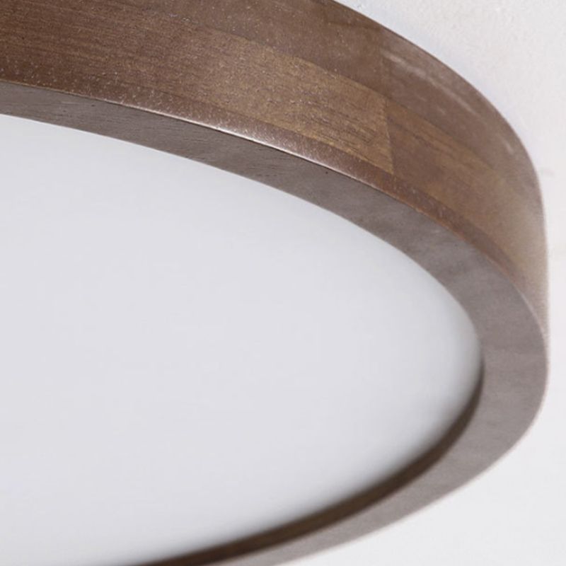 Muto Modern Geometric Walnut LED Flush Mount Ceiling Light - Neutralighting