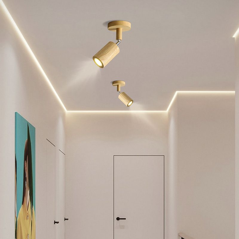 Muto Modern LED Adjustable Ceiling Spotlight, Wood - Neutralighting