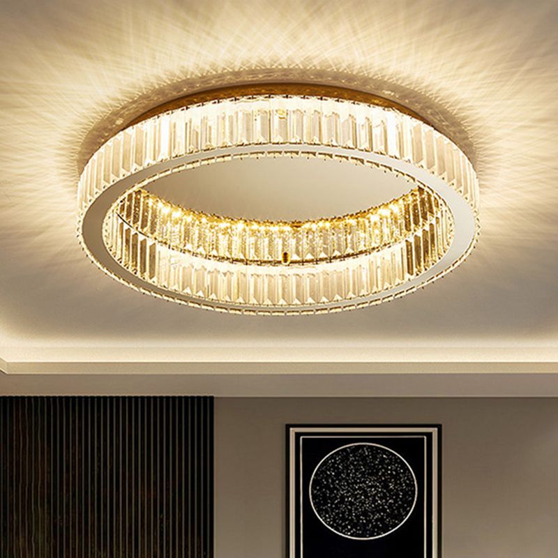 Kristy Modern Art Deco Circular Crystal Flush Mount Ceiling Light Gold - Neutralighting