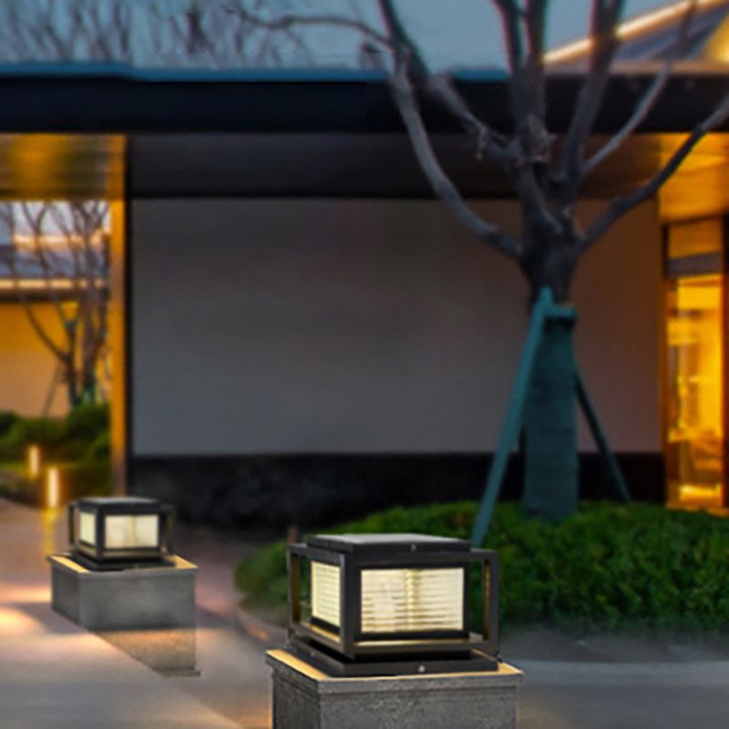 Ray Contemporary LED Rectangular Metal Outdoor Lamps, Black - Neutralighting