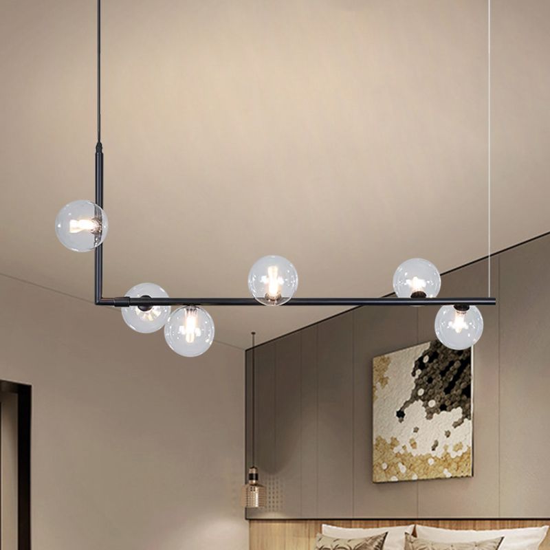 Valentina Minimalist Linear Pendant Light, Black & Gold, 6/8 Heads - Neutralighting