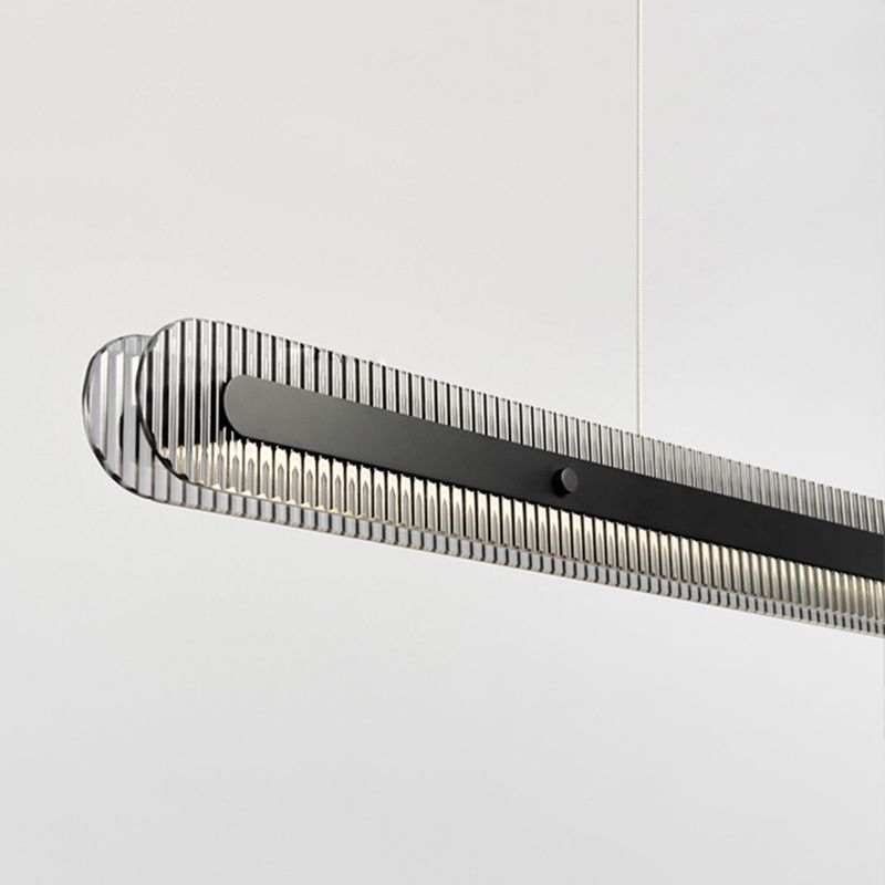 Arisha Minimalist Linear Metal/Acrylic Pendant Light, Black - Neutralighting