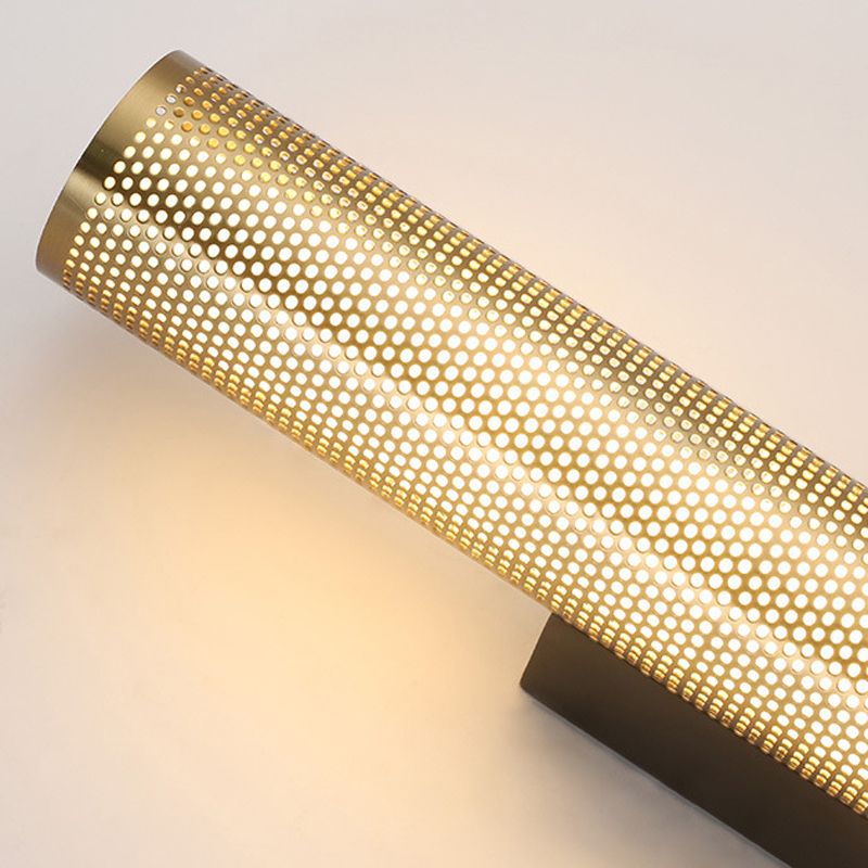 Arisha Modern Geometric Column Metal Vanity Wall Lamp, Brass - Neutralighting