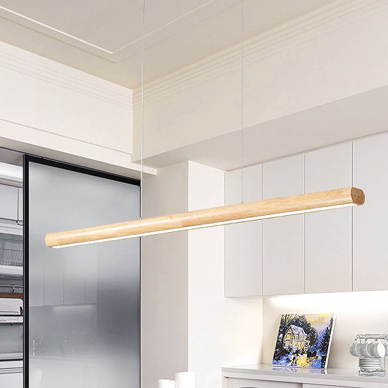 Xylo Designer Linear Rod Shaped Pendant Light Wood - Neutralighting