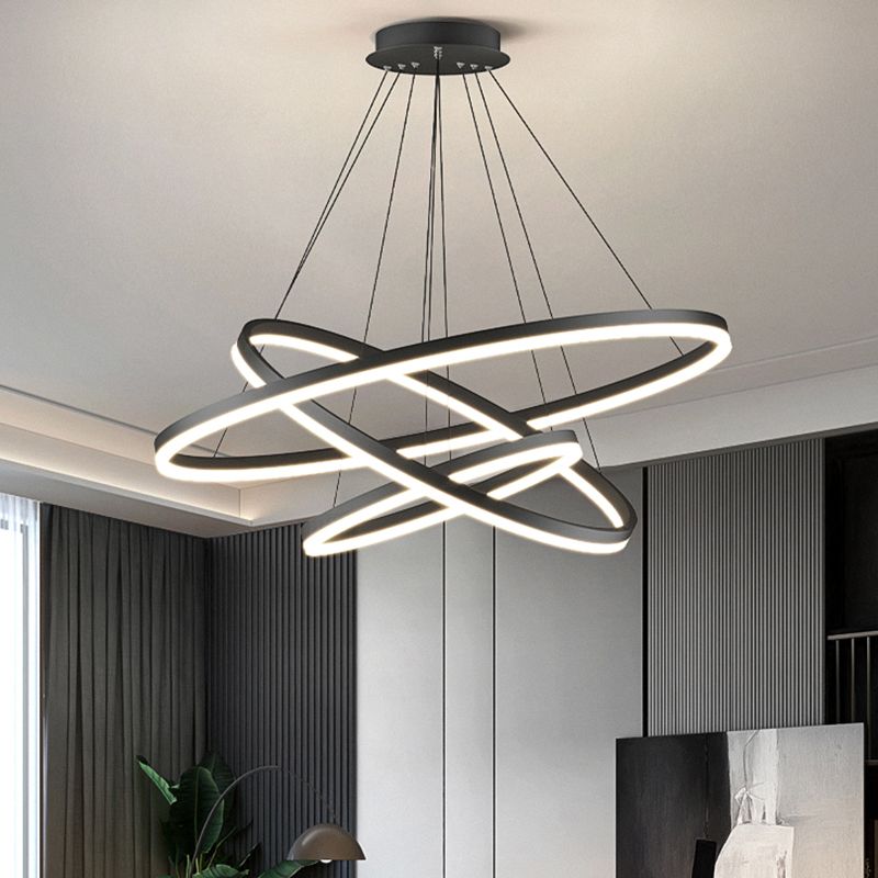 Arisha 3-Rings Black Black Modern Pendant Light - Neutralighting