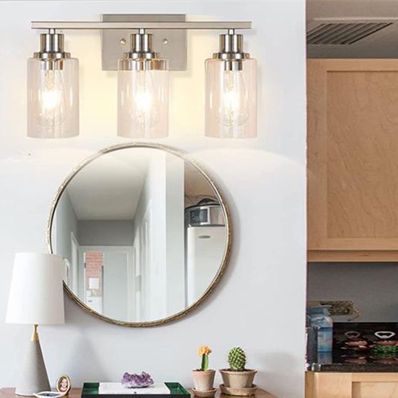 Silva Modern Mirror Front Black Vanity Wall Lamp, Metal/Glass - Neutralighting