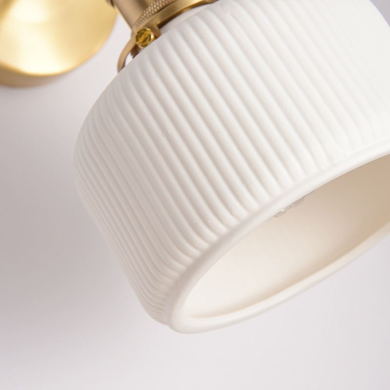Arisha Vintage Column Ceramic Vanity Light, White, Bedroom - Neutralighting