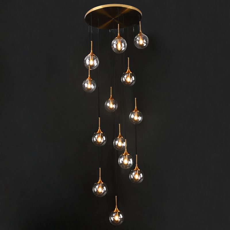 Valentina Modern Spiral Ball Glass Staircase Chandelier - Neutralighting
