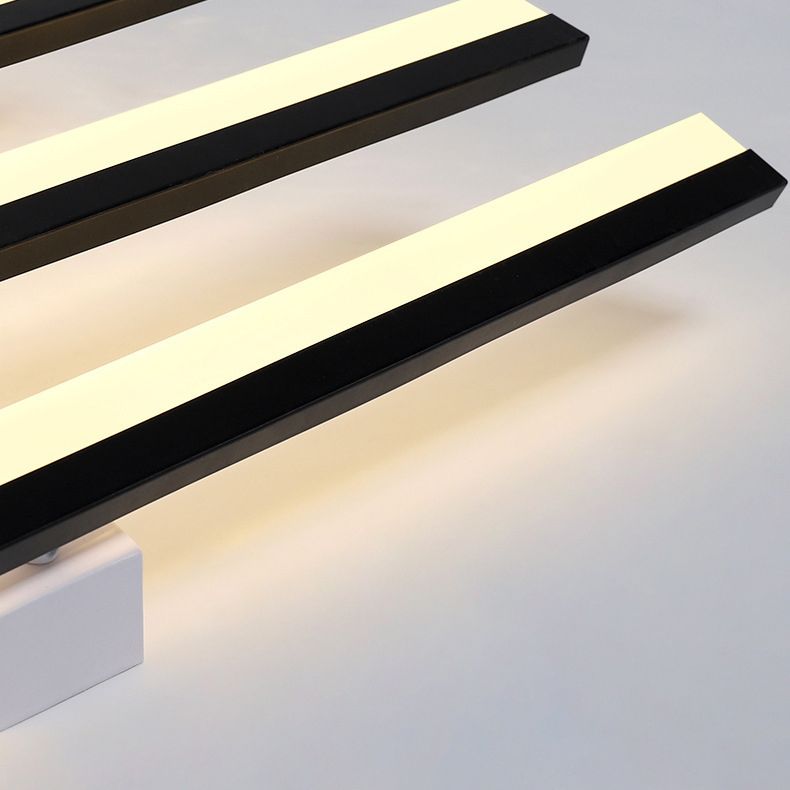 Arisha Flush Mount Ceiling Light Linear Modern,Wave  Black, Living Room