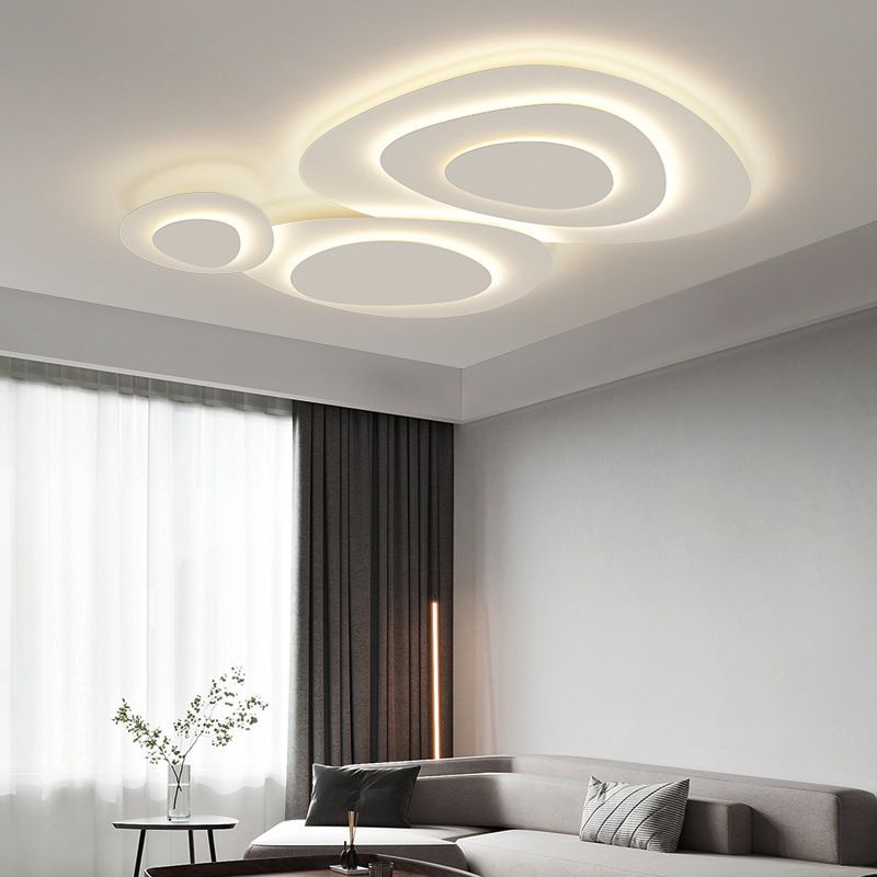Arisha Modern Unique Shape LED White Flush Mount Ceiling Light Bedroom - Neutralighting