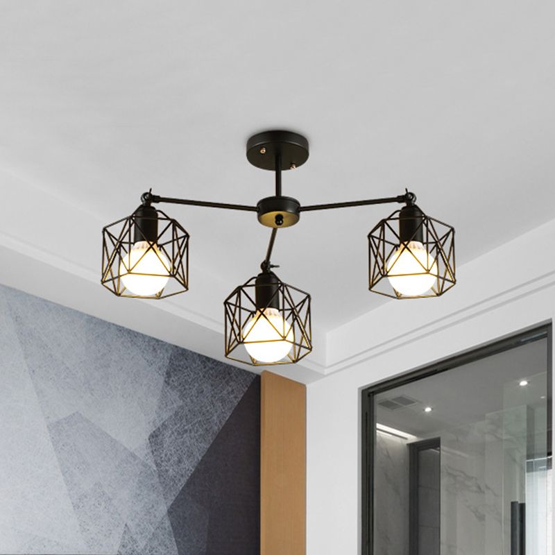 Arisha Black Semi-Flush Mount Ceiling Light - Neutralighting