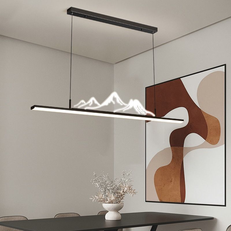 Arisha Designer Mountain Shape LED Pendant Light, Black/Gold - Neutralighting