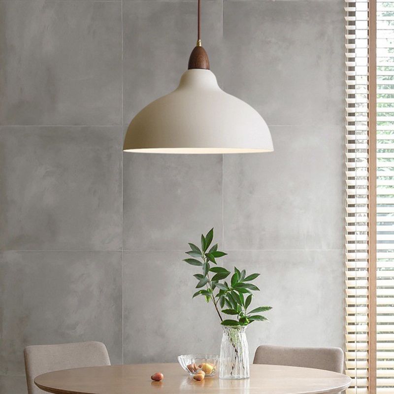 Valentina Modern Bowl-shaped Metal Pendant Light, Black/White - Neutralighting
