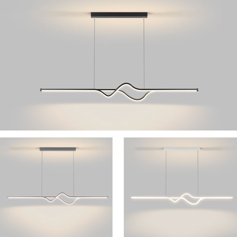 Arisha Modern Linear Metal Pendant Light, Black/White/Grey - Neutralighting