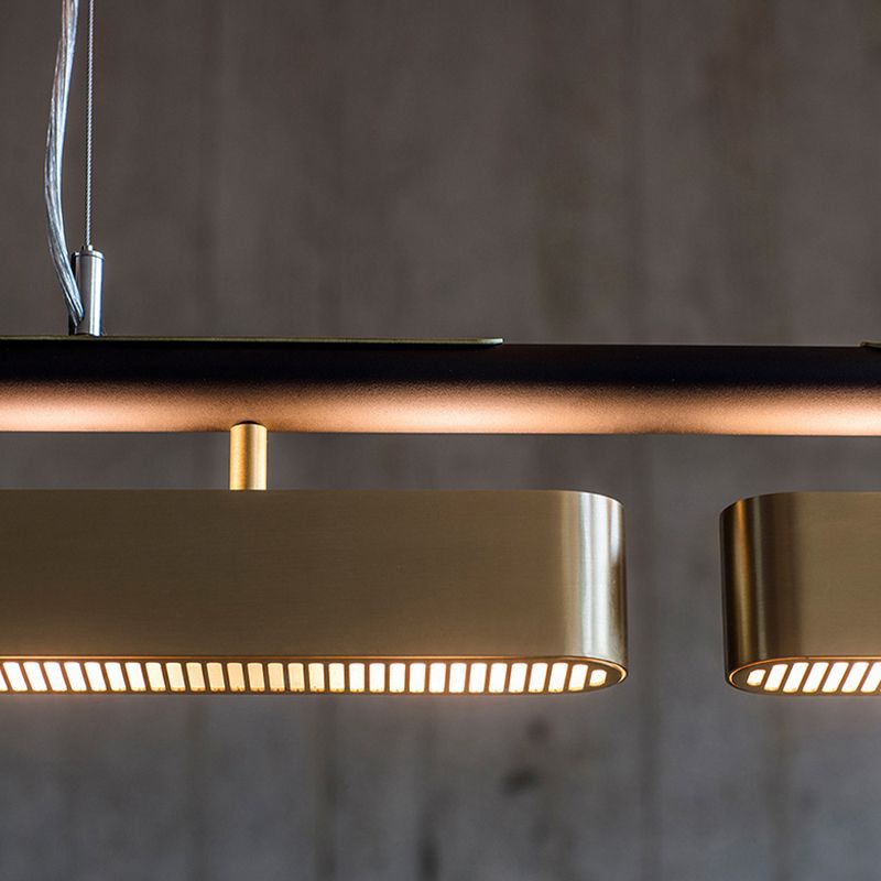 Arisha Pendant Light Rectangular Modern, Metal, Black/Brass, Office - Neutralighting
