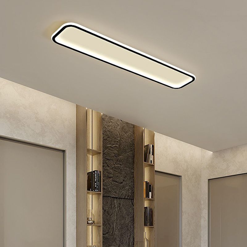Arisha Minimalist Flush Mount Black Frame Rectangular Ceiling Light - Neutralighting