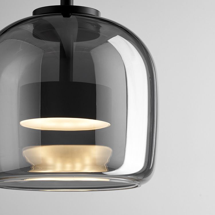 June Minimalist Pendant Light Glass Smoke Gray - Neutralighting