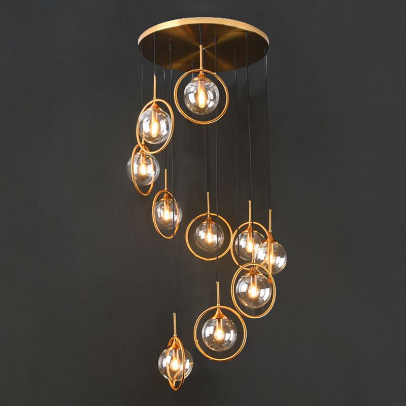 Valentina Modern Spiral Ball Glass Staircase Chandelier - Neutralighting