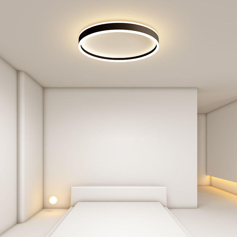 Arisha Modern Round Led Metal Flush Mount Ceiling Light, White/Black - Neutralighting