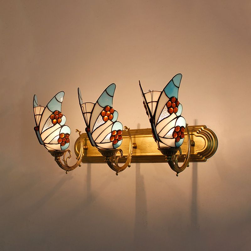Arisha Artistic Butterfly Metal/Glass Lamps Wall, Red/Blue/Multi-Color/Light Blue - Neutralighting