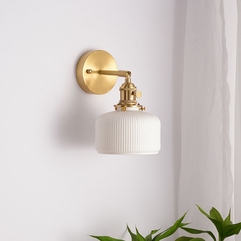 Arisha Vintage Column Ceramic Vanity Light, White, Bedroom - Neutralighting