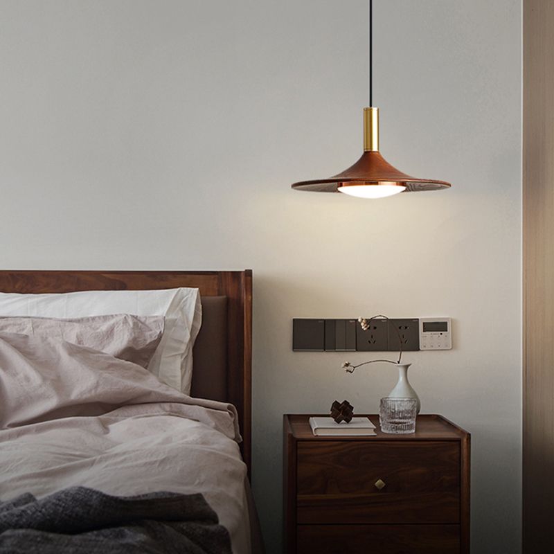 Arisha Rustic Cap-shaped Wooden Pendant Light, Natural Wood - Neutralighting