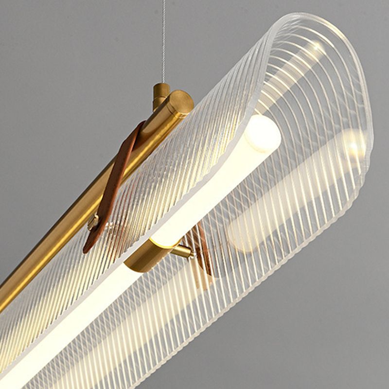 Arisha Pendant Light Linear Modern, Acrylic/Metal, Black/Gold, Study - Neutralighting