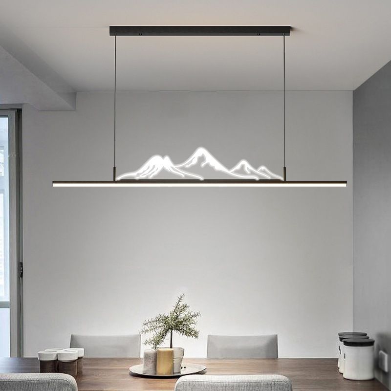 Arisha Designer Mountain Shape LED Pendant Light, Black/Gold - Neutralighting