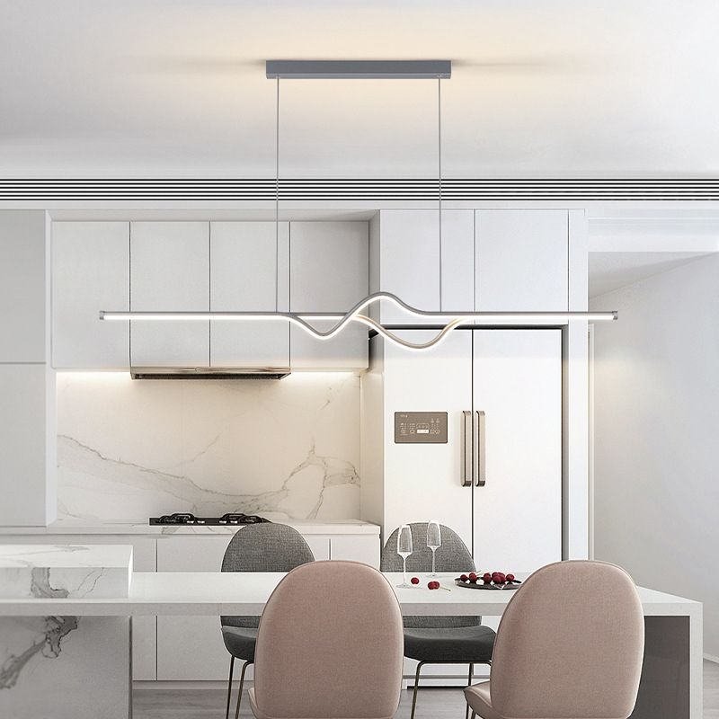 Arisha Modern Linear Metal Pendant Light, Black/White/Grey - Neutralighting