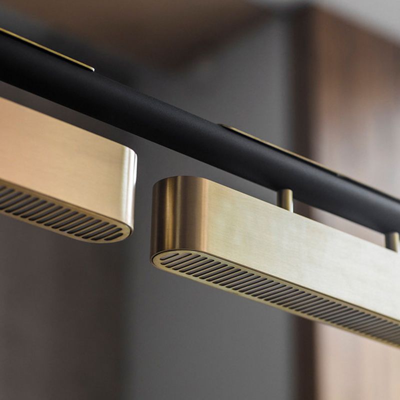 Arisha Pendant Light Rectangular Modern, Metal, Black/Brass, Office - Neutralighting