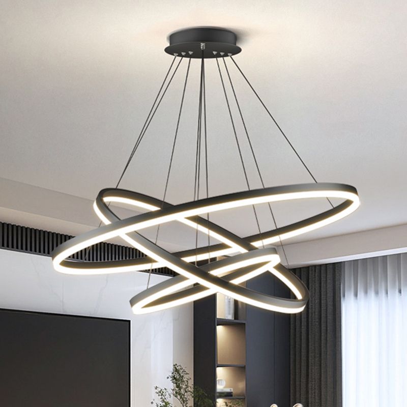 Arisha 3-Rings Black Black Modern Pendant Light - Neutralighting