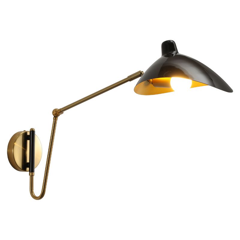 Epoch Industrial Swing Arm Vanity Wall Lamp, Black/Gold - Neutralighting