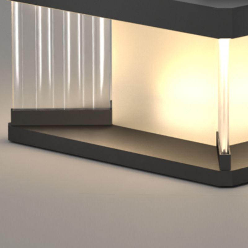 Ray Contemporary LED Rectangular Metal Wall Lamp Post, Black - Neutralighting