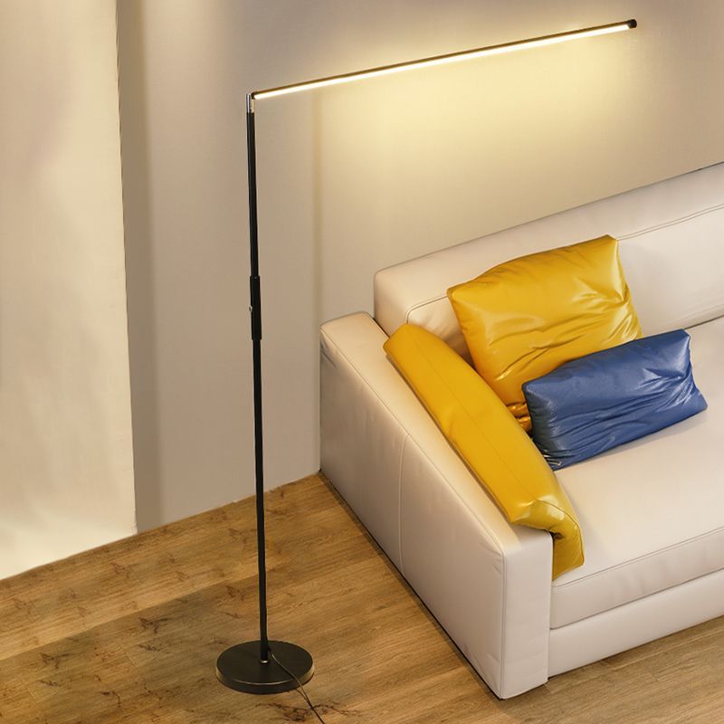 Edge Minimalistic Linear Floor Lamp, Metal, Black/White - Neutralighting