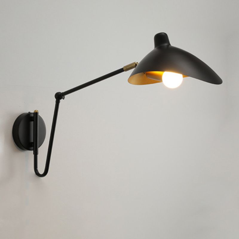 Epoch Industrial Swing Arm Vanity Wall Lamp, Black/Gold - Neutralighting