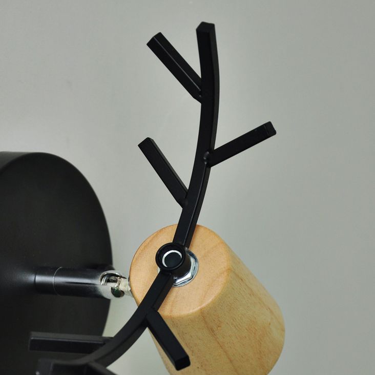 Muto Modern Antler Wood/Glass Wall Lamp, Bedroom/Bathroom - Neutralighting