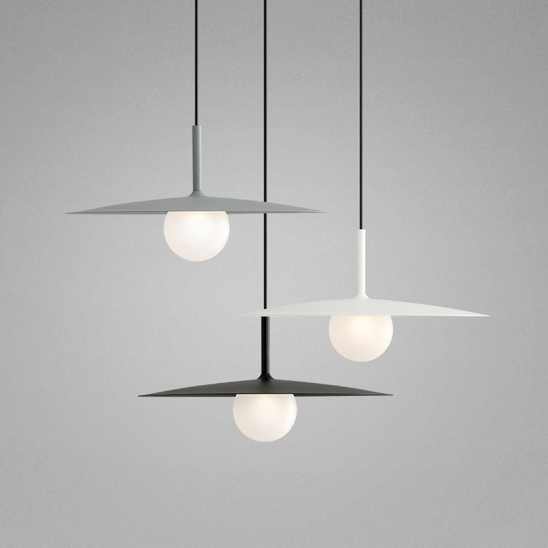 Arisha Modern Dish-shaped Metal Pendant Light, Black/White/Grey - Neutralighting