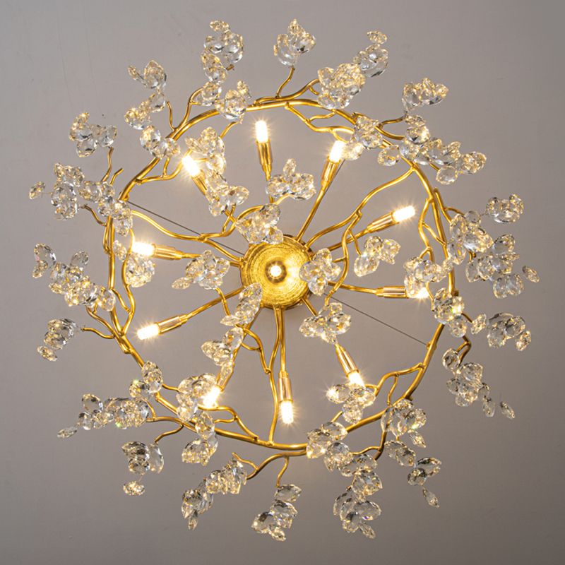 Kristy Contemporary Gold Glass Crystal Chandelier - Neutralighting