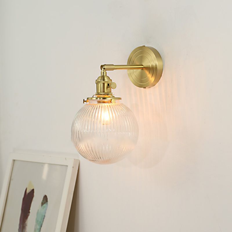 Valentina Luxury Globe/Flower Glass Vanity Wall Lamp, Gold, Bedroom - Neutralighting
