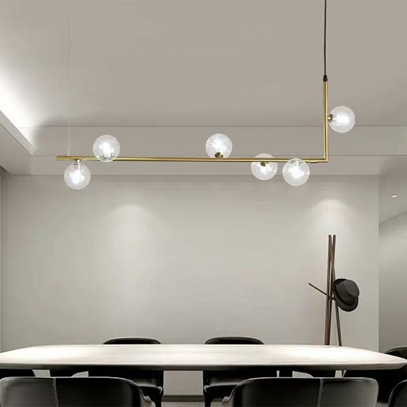 Valentina Minimalist Linear Pendant Light, Black & Gold, 6/8 Heads - Neutralighting